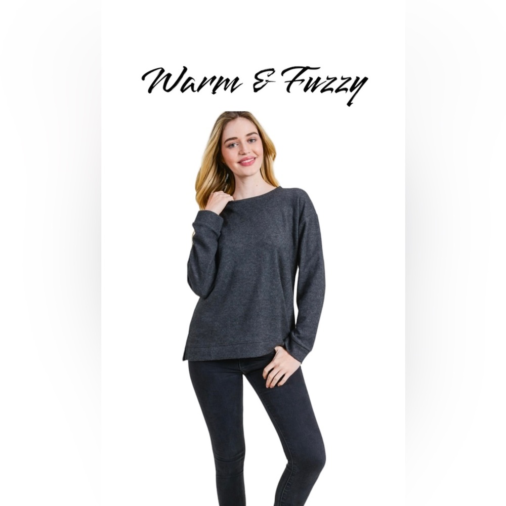 Cotton Bleu charcoal gray upscale sweatshirt
